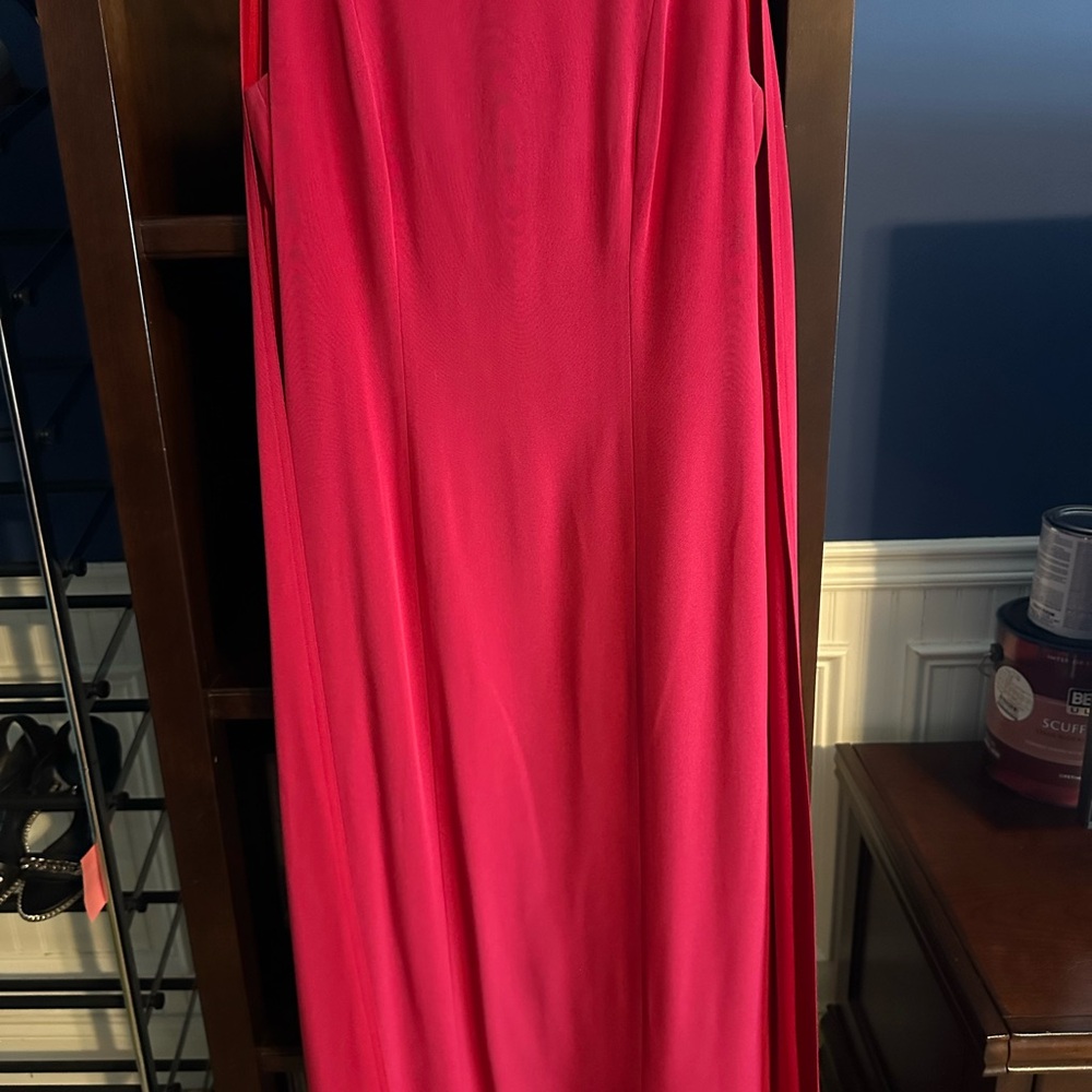 Pink Sleeveless Spaghetti Strap Maxi Gown
